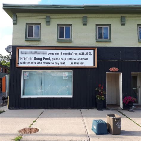 Ontario Landlord Erects Huge Sign To Shame Tenant For Not Paying Rent