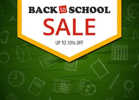 Premium Vector Back To School Sale Colorful Banner On Green Background