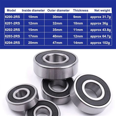 10 Electric Motor Sealed Ball Bearings 6203 2rs 6203rs Happy Shopping