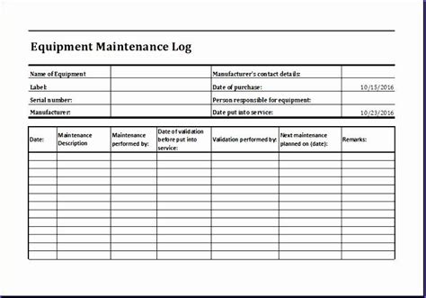 Free preventive maintenance schedule templates to download. 30 Equipment Maintenance Schedule Template Excel in 2020 ...