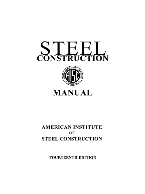 Aisc Steel Construction Manual 14th Edition Part 1pdf