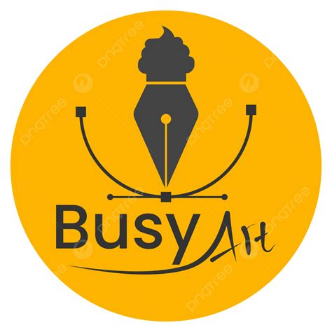 Gambar Logo Pena Alat Seni Sibuk Bulat Alat Pena Sibuk Logo Png Dan