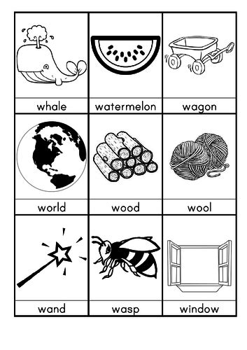 W words beginning with W  Teaching Resources  Flashcards, Words beginning with y, Words