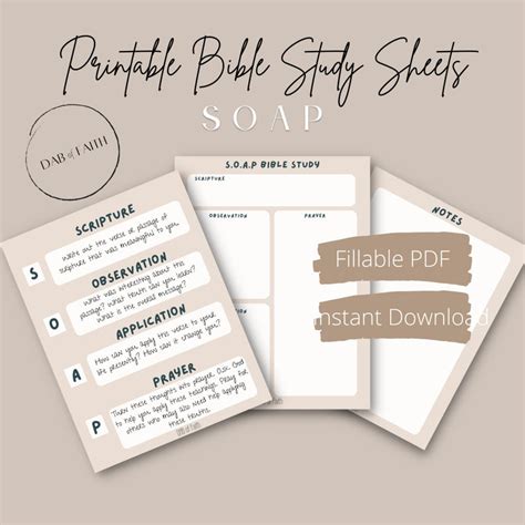 Soap Method Printable Bible Study Sheets Digital Download Etsy