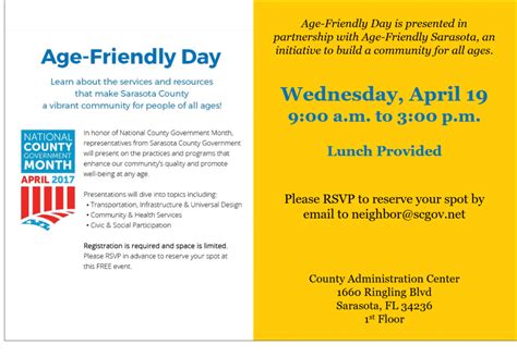 Age Friendly Day Sarasota County Center Legacy Health Insurance