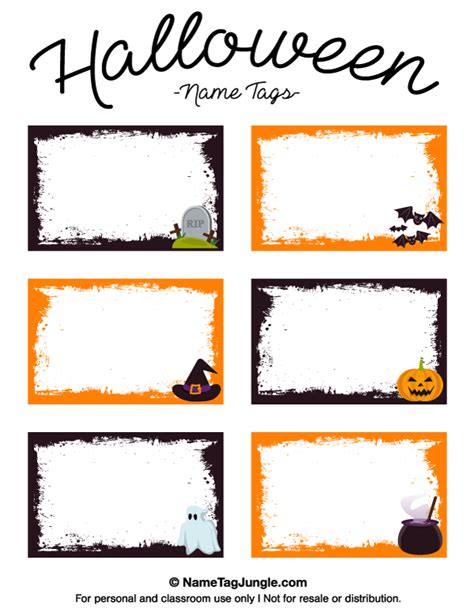Free Printable Halloween Tags Template
