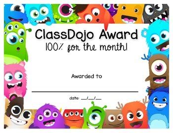 Now i keep class dojo connected to the smart board at all times. ClassDojo Certificate by New Trick School | Teachers Pay ...