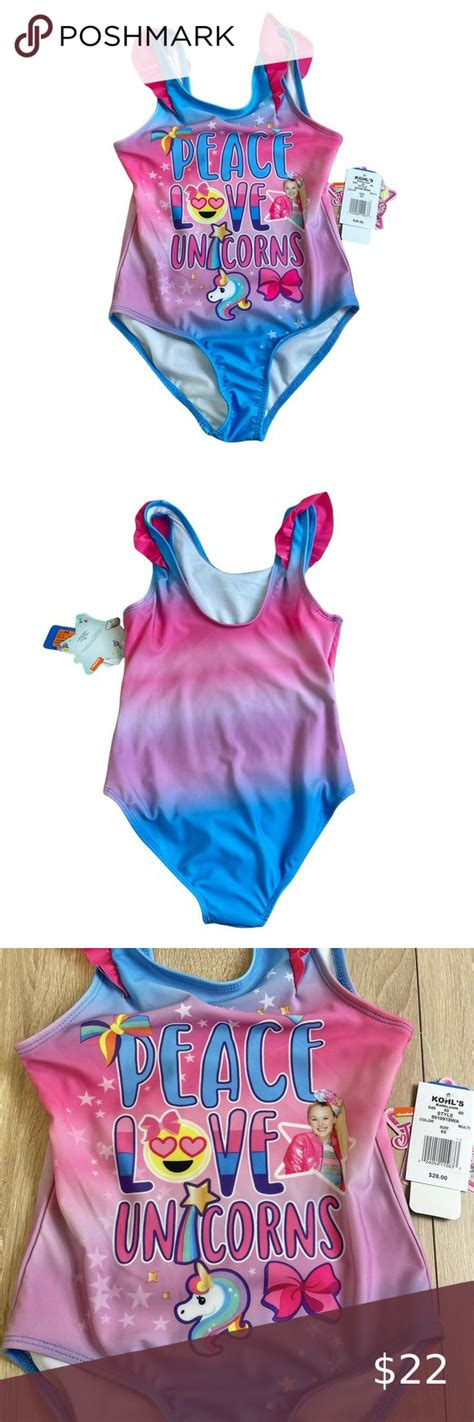Nickelodeon Girls Jojo Siwa One Piece Swimsuit Bathing Suit Size 6x In