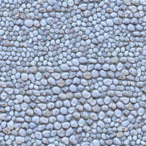Wall Of White River Stones Texture Seamless 20831