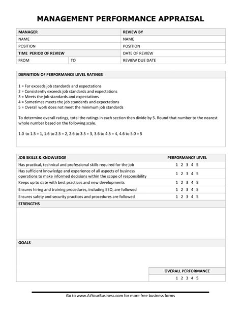 Top Performance Appraisal Form For Your Next Performance Review Vrogue