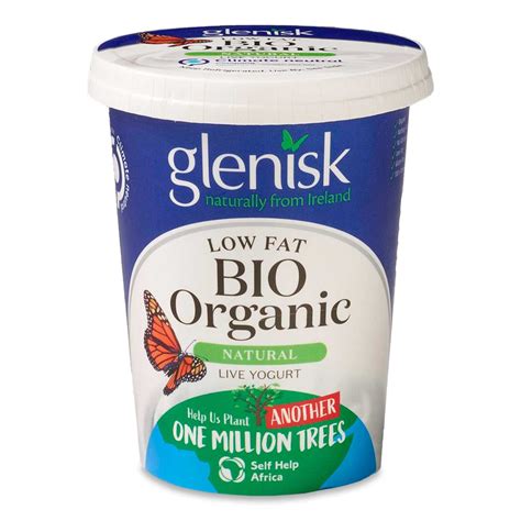 Whole Bio Organic Natural Live Yogurt 500g Glenisk Aldiie