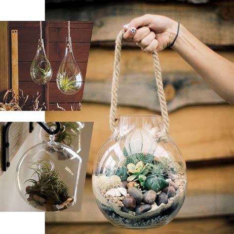 Glass Wall Vase Indoor Wall Mounted Planters Hanging Terrariums