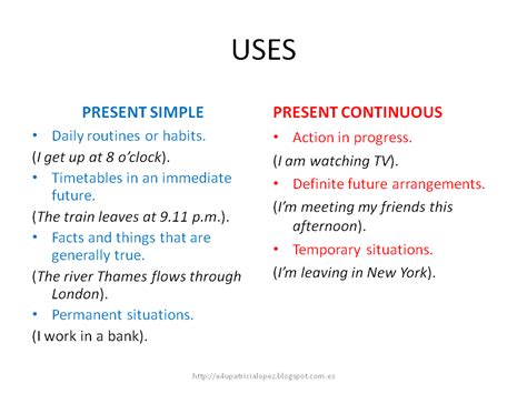 English4u Present Simple Vs Present Continuous