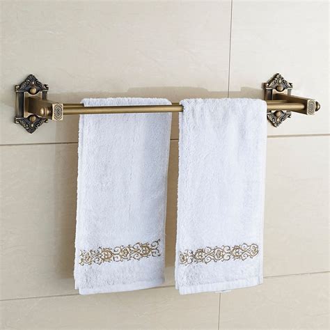 European Antique Bathroom Towel Bars Brass Double Towel Bar Bathroom