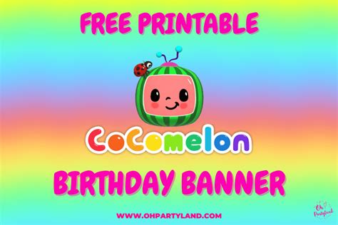 Free Printable Cocomelon Birthday Banner Oh Partyland