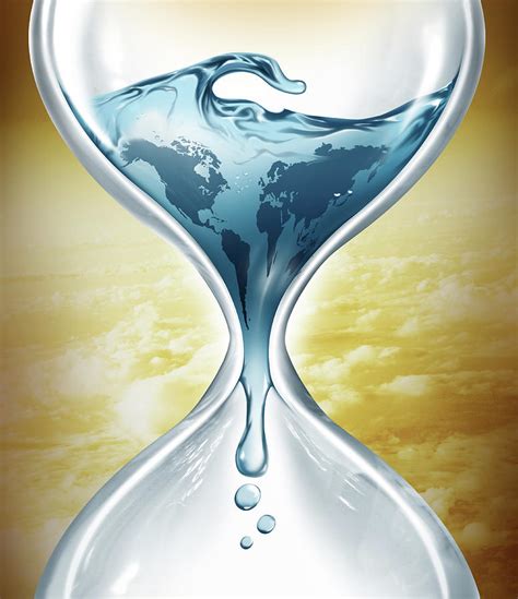 Illustration Of Water In Hourglass Photograph By Fanatic Studio