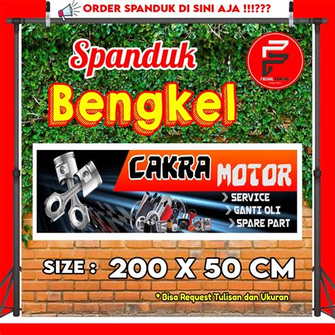 Jual Spanduk Bengkel Motor Banner Service Motor Banner Bengkel Motor Ukuran X Cm