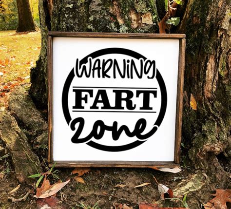 Warning Fart Zone Sign Bathroom Decor Funny Bathroom Decor Etsy