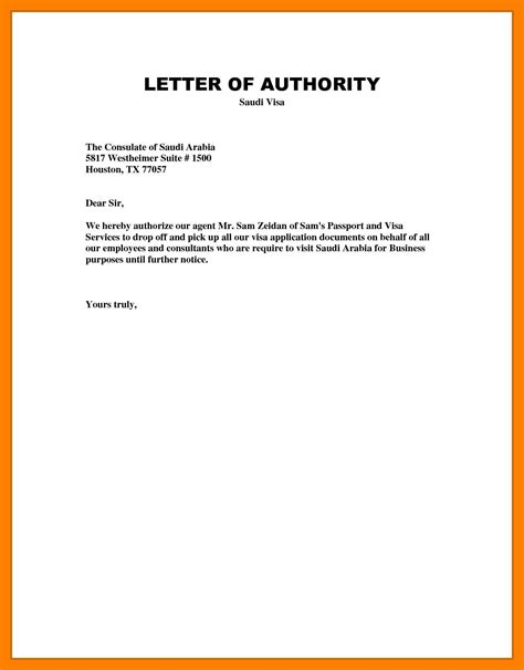 Such tasks that usually need an authorization letter in the absence of the first party include, but not limited to, financial transactions and legal appointments. Sample of Authorization Letter Template with Example ...