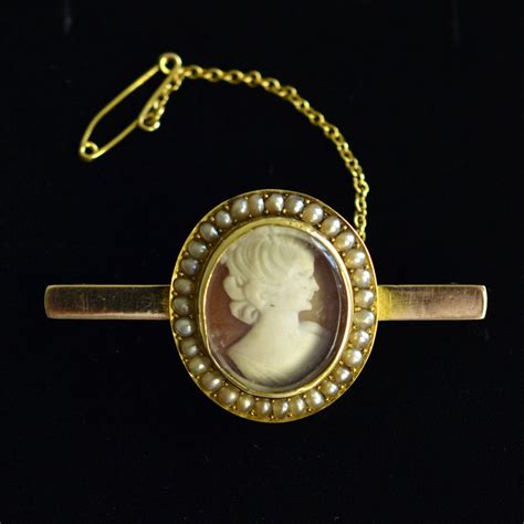 Antiques Atlas German Antique Cameo Brooch With Pearls 9ct Gold