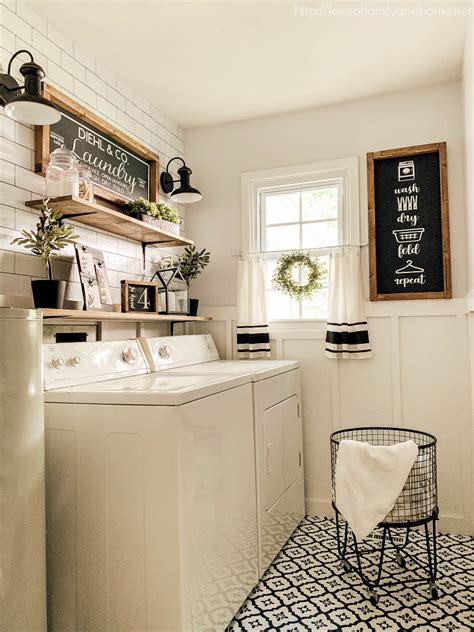 Farmhouse laundry room decor, inspo, and ideas. Blog - Love of Family & Home