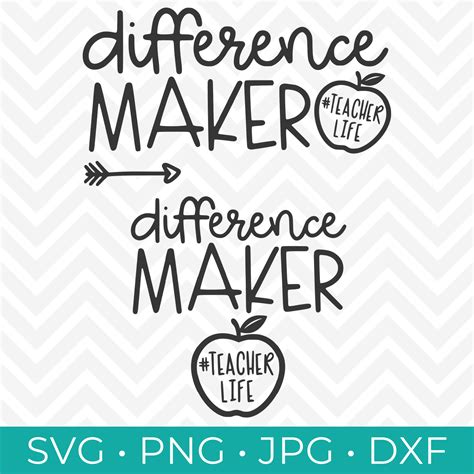 Difference Maker Svg Cut File Collection For Teachers Kara Creates