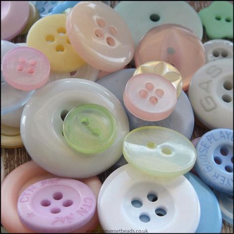 Pack Of 50 Mixed Size Pastel Coloured Craft Buttons