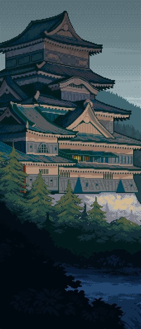 1080x2520 Japanese Castle Pixel Art 1080x2520 Resolution Wallpaper Hd