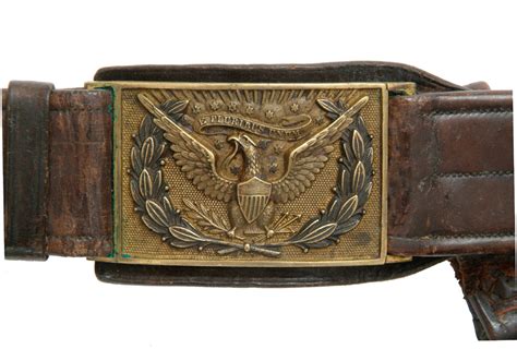 Civil War Indian War Cavalry Officers Leafed Leather Sword Belt