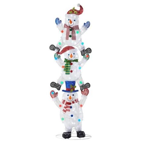 Home Accents Holiday 7 Ft Icicle Shimmer Led Stacked Snowmen Ty416 2011