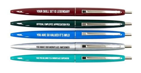Official Employee Appreciation Pen Set Set Of 5 Motivational Pens
