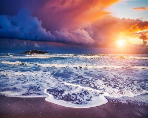 Special effects, city lights, artwork, electricity, psychedelic art. Beibehang 3D Wallpaper Aesthetic Dream Sunrise Oriental ...