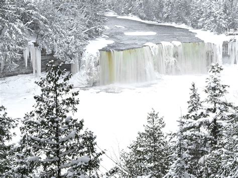 Travel safety and tips for winter at tahquamenon falls. Nature: Tahquamenon Falls In Winter Michigan, picture nr ...