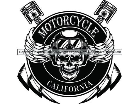 Motorcycle Skull Skeleton Helmet Piston Chopper Outlaw Bike Etsy
