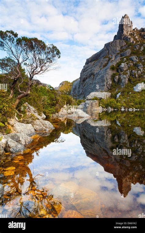 Square Lake Southwest National Park Tasmania Australia Stock