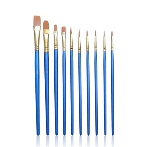 10pcs Artist Paint Brush Set Nylon Hair Watercolor Acrylic Oil Painting