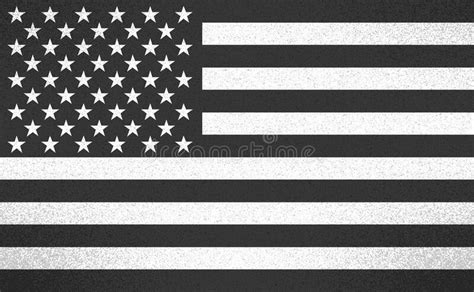 Grunge American Flag White And Black Vector Illustration Stock Vector