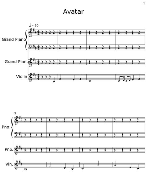 Avatar Sheet Music For Piano Violin