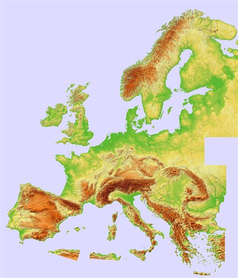 Composite Topographic Hillshade Map Of Europe Europe Geography Map