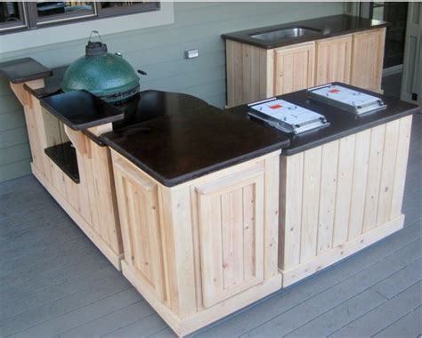 Cozy mid century modern kitchen table. Outdoor Kitchen on Wheels for the Big Green Egg www ...