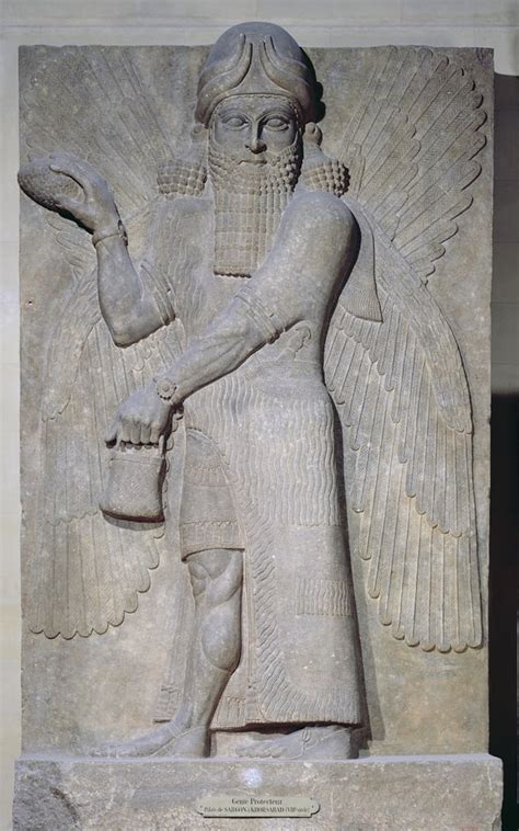 Relief Depicting A Winged Genie From The Palace Of Sargon II At