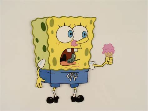 Ice Cream Cone Spongebob Drawing Cel Animation Original
