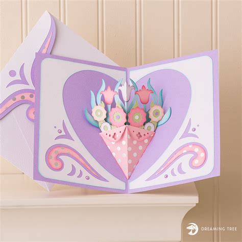 Mothers Day Bouquet Pop Up Card Svg Svg Files For Cricut And