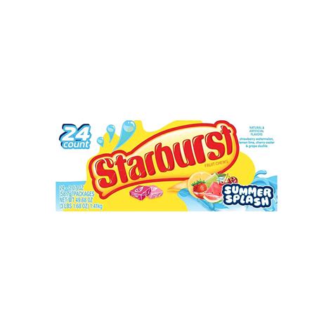 Starburst Summer Splash Fruit Chews Candy 207 Ounce 24 Single Packs
