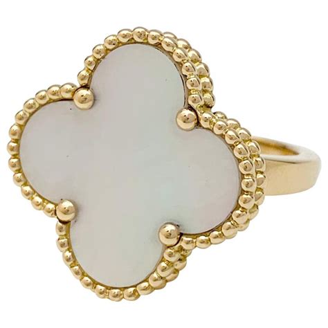 Van Cleef And Arpels Magic Alhambra Ring In Yellow Gold Mother Of Pearl Ref179547 Joli Closet