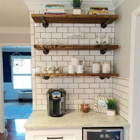 30 Modern Rustic Kitchen Decor Open Shelves Ideas Kitchen Shelf