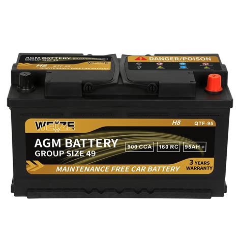 Weize Platinum Agm Battery Bci Group 49 12v 95ah H8 Size 49 Automotive