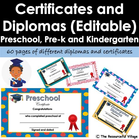 Kindergarten Graduation Certificates And Graduation Diploma Teacher