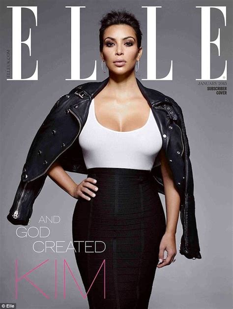 Kim Kardashian On Elle Uks Confidence Issue Cover In Hot Pants Daily