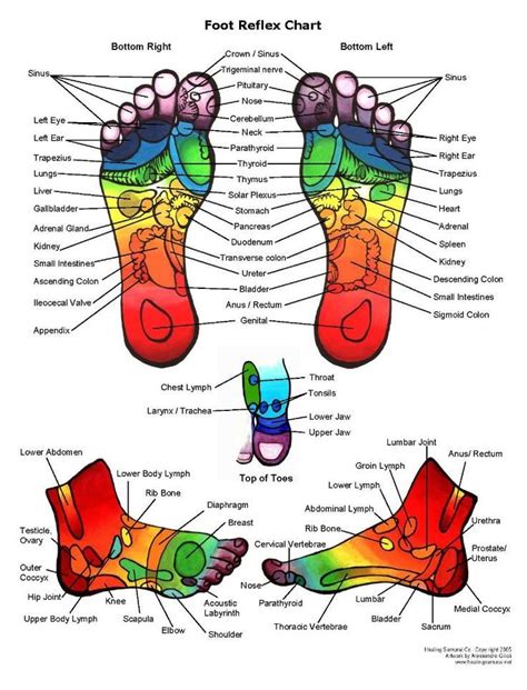 Foot Reflexology Pain Chart
